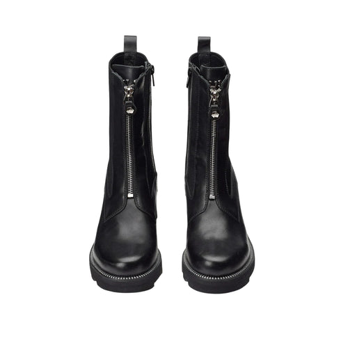 Stivaletto Donna con tomaia in pelle, linea Grace, con zip frontale